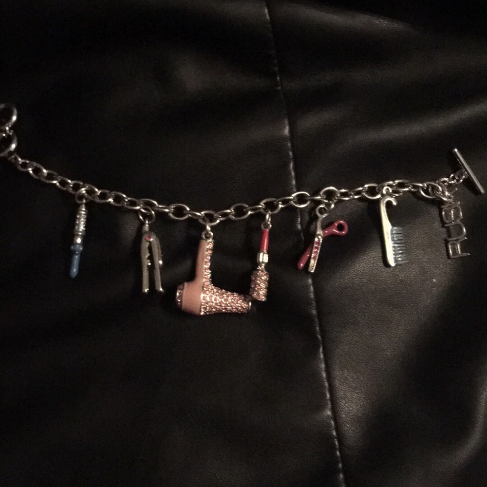 Rusk brand Hair Stylist charm bracelet